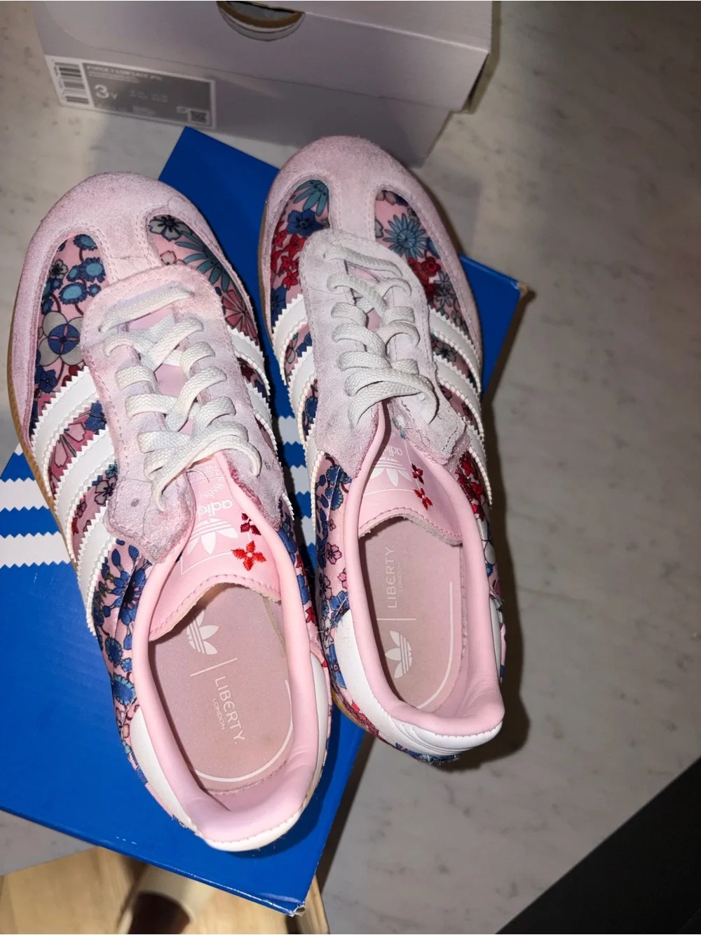 Adidas kids Samba Floral Pink Suede Sneakers